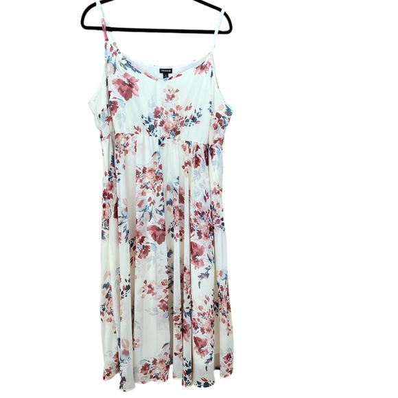 Torrid Midi Chiffon Pleated Dress Size 2x Flowy Sleeveless Floral Easter Casual - Picture 8 of 11